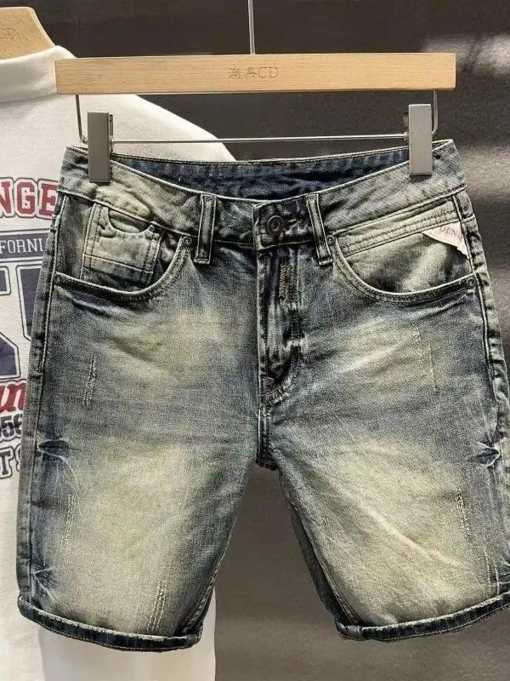 Men's Washed Denim Shorts