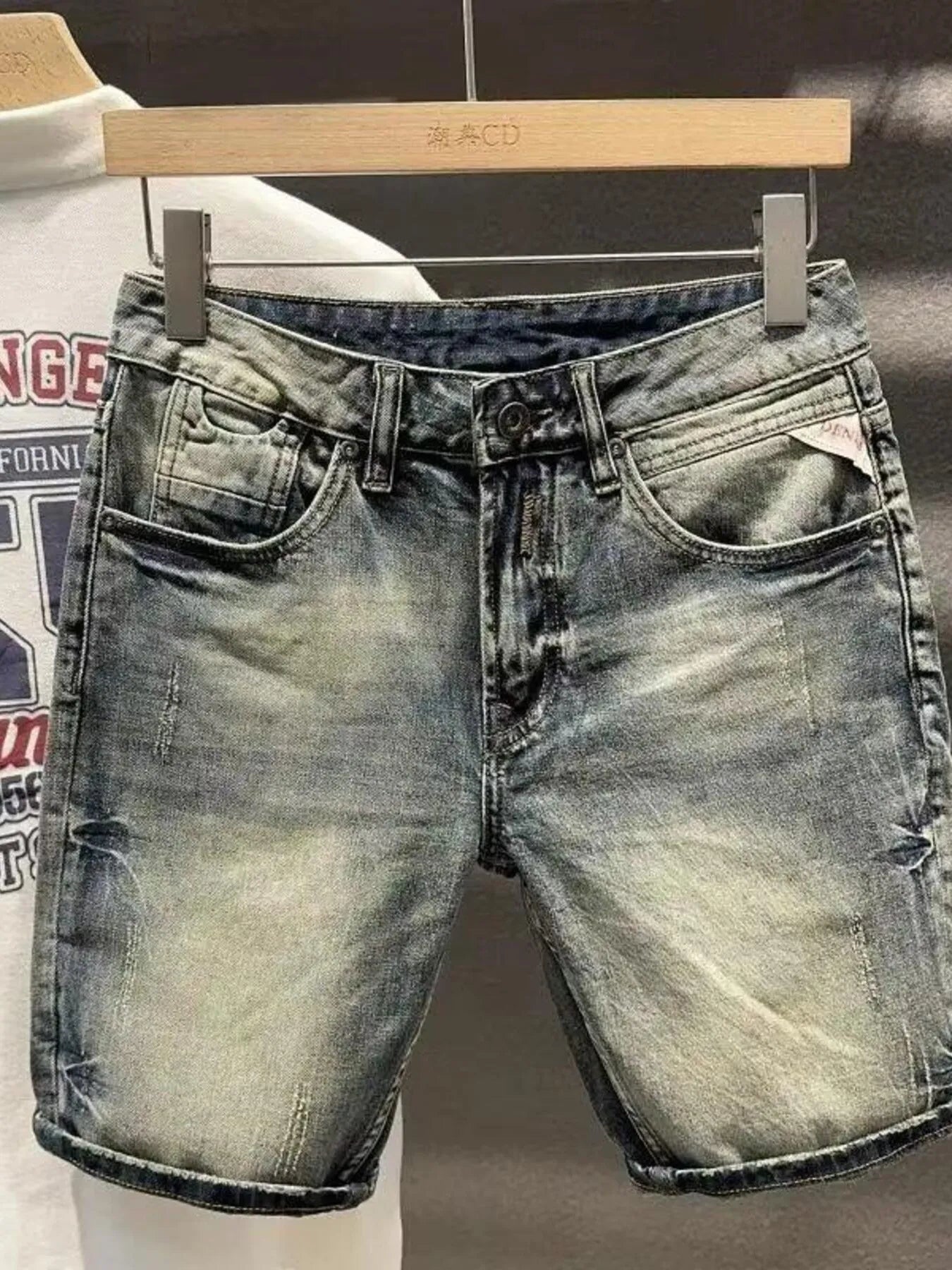 Men's Washed Denim Shorts