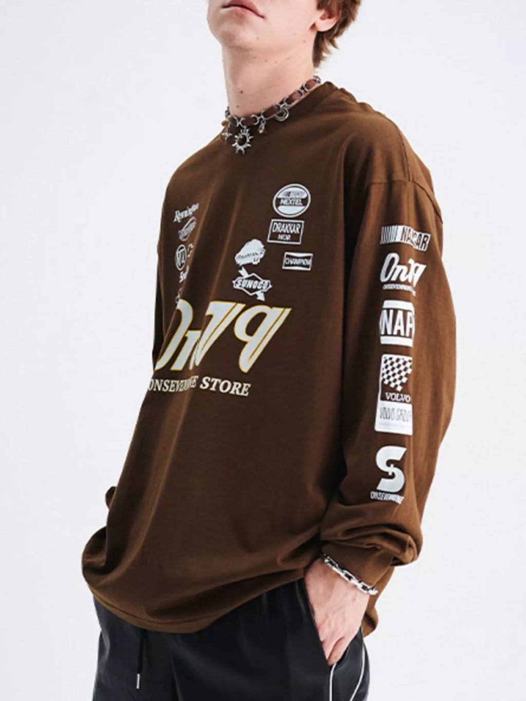 Men's Graphic Round Neck Long Sleeve T-Shirt