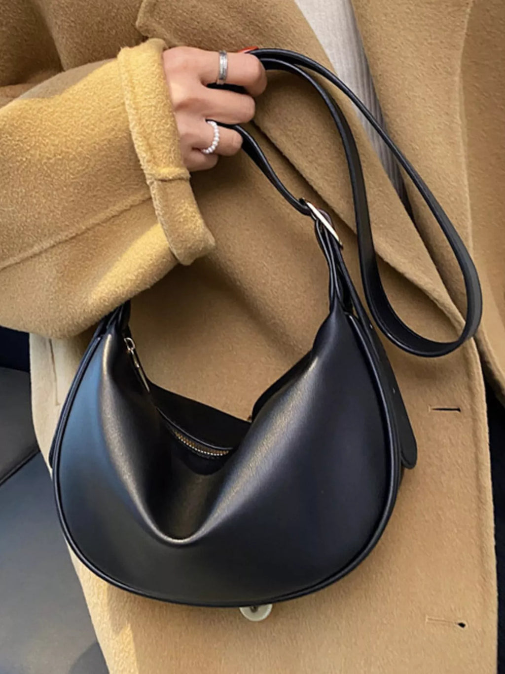 Adjustable Strap Crescent Crossbody Bag