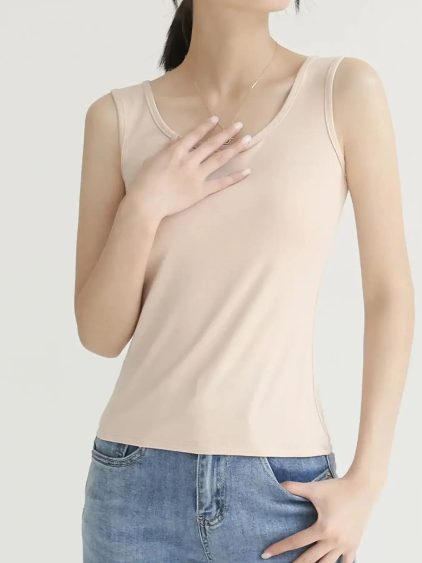 Scoop Neck Wide Strap Tank