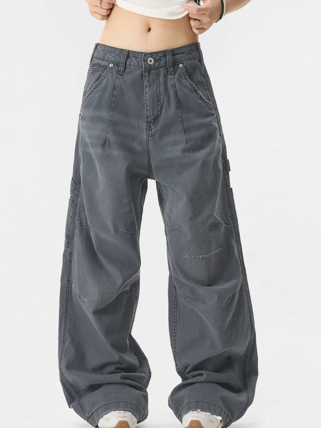 Men's Wide Leg Cargo Pants with Multi Pockets