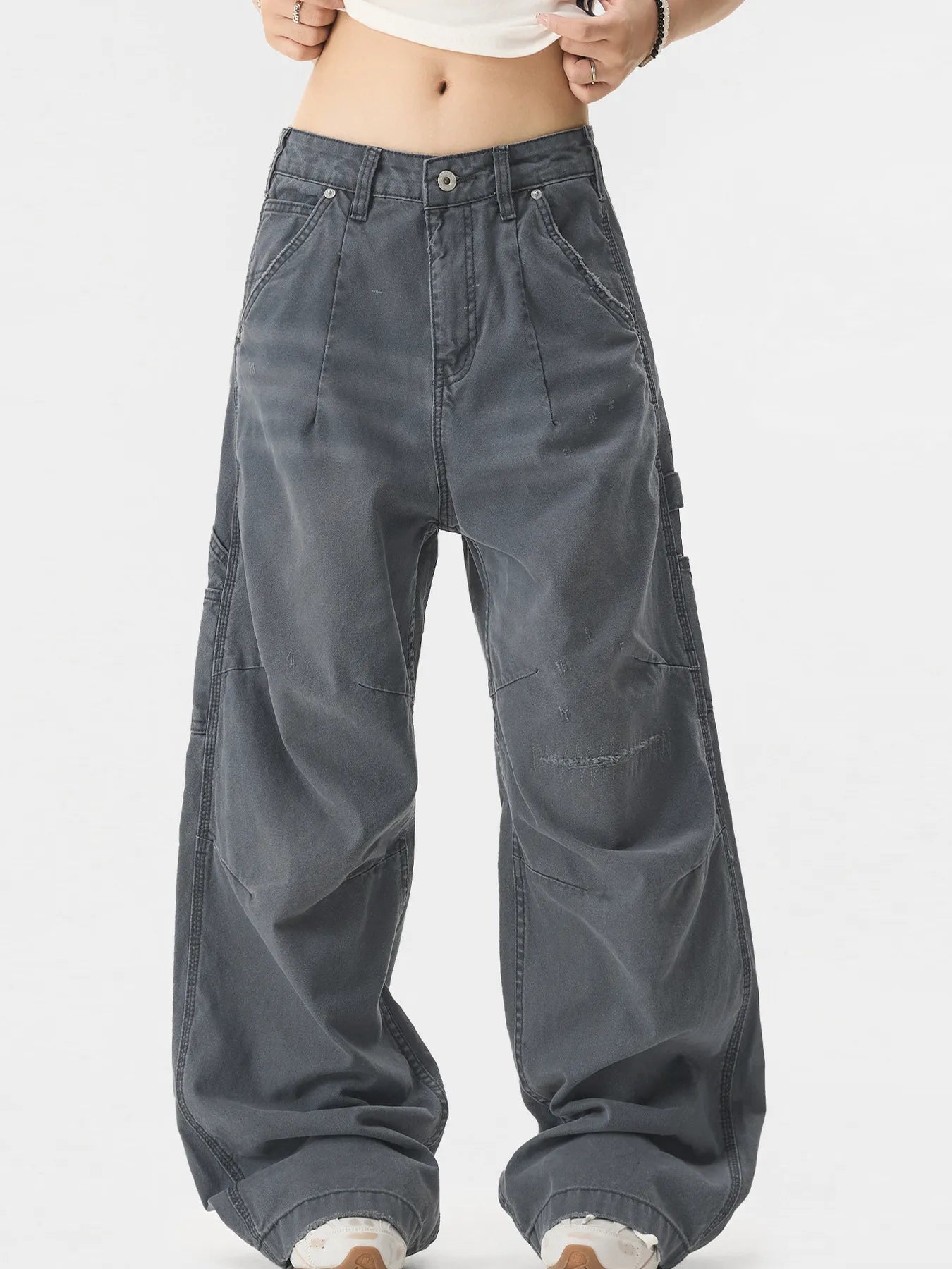 Men's Wide Leg Cargo Pants with Multi Pockets