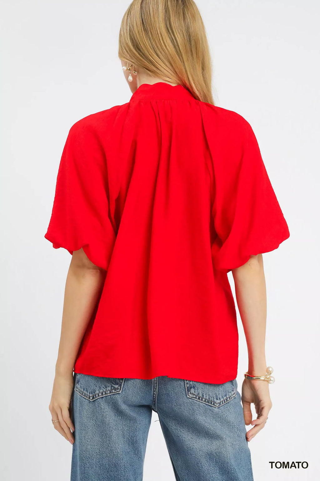 Umgee Embroidered Boho Puff Sleeve Blouse