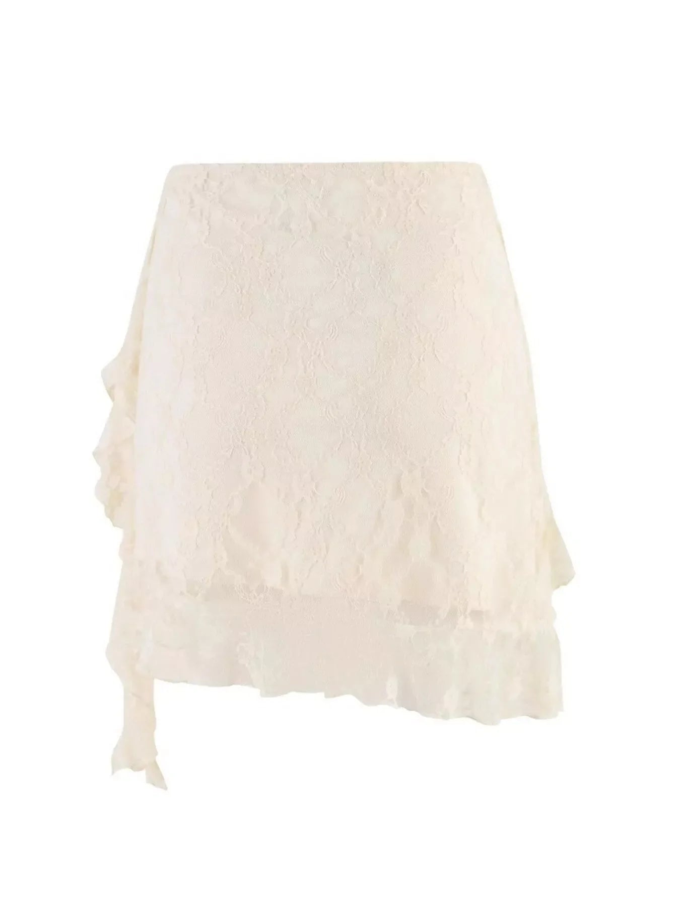 Ruffled Lace Mini Skirt