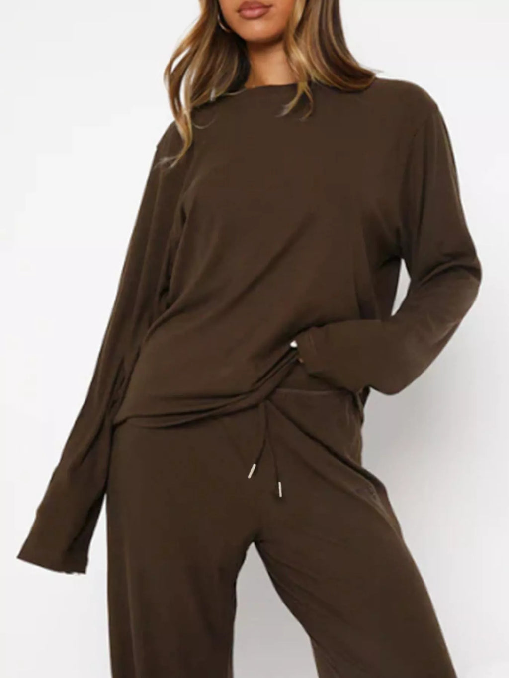 Relaxed Fit Long Sleeve Top and Pants Set