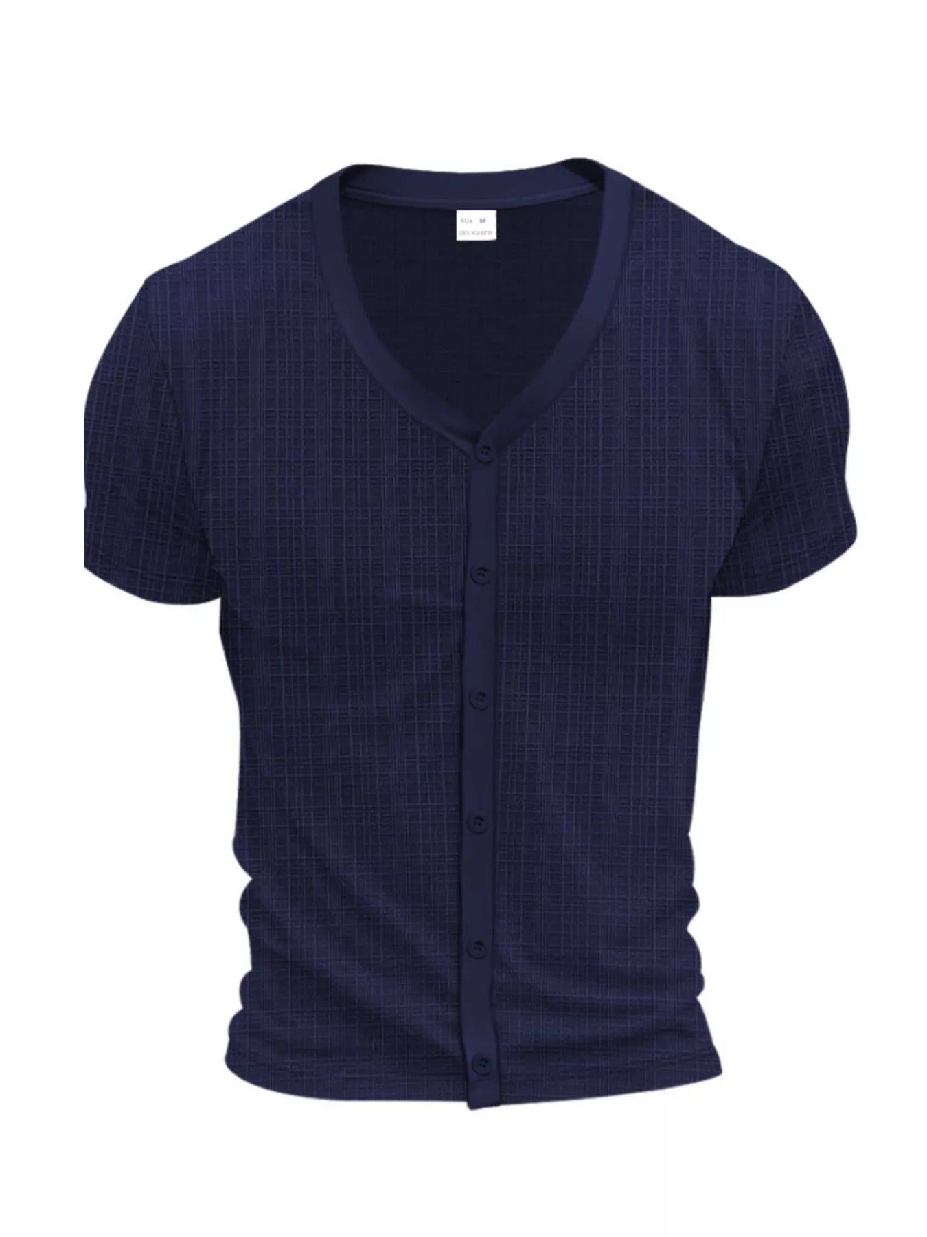 Men's Full Size V-Neck Button-Down Top Plus Size