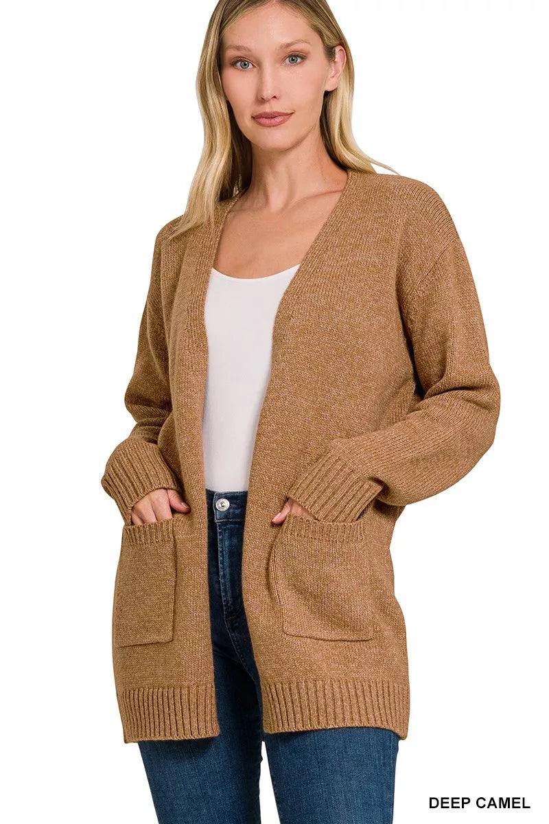 Zenana Open Front Sweater Cardigan