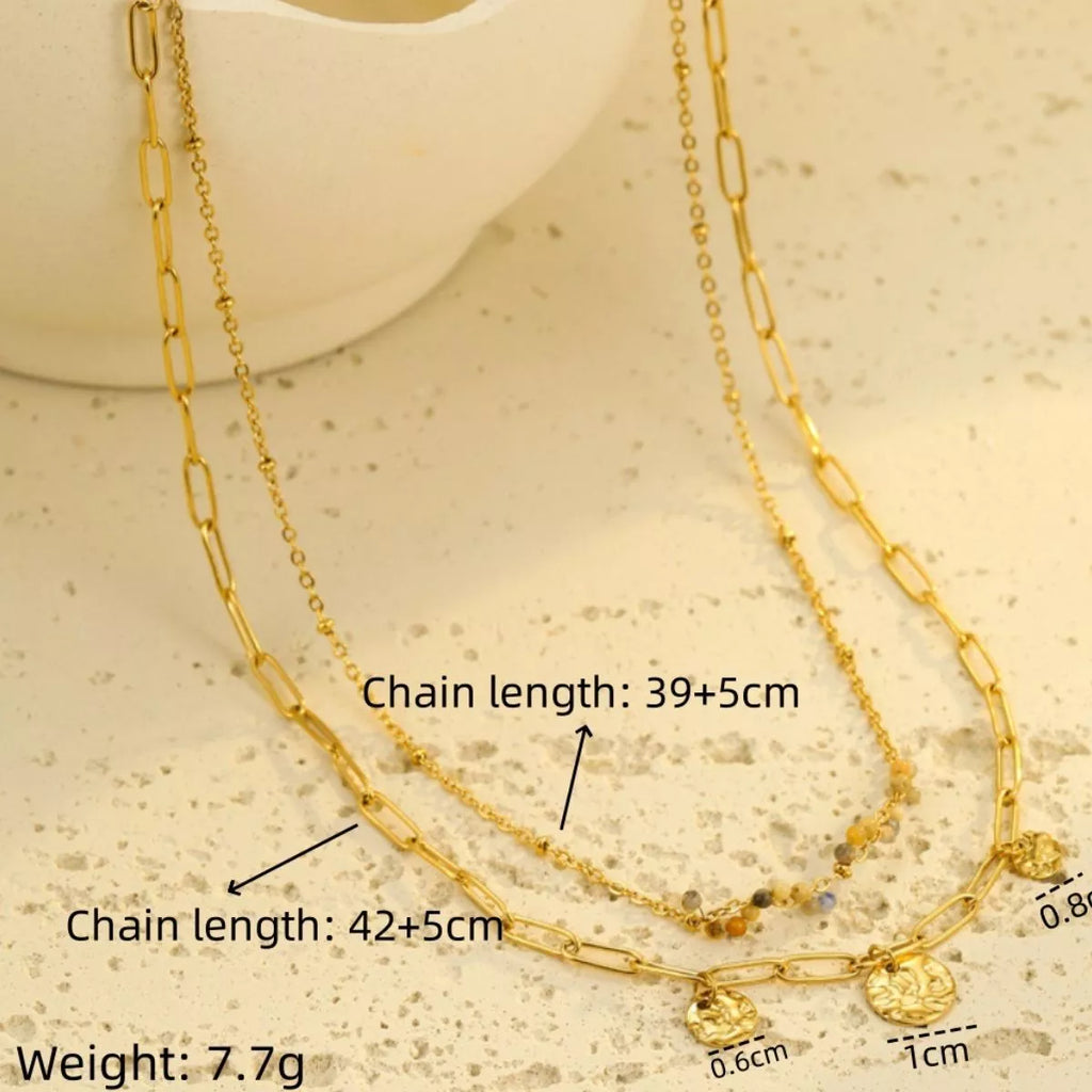 18K Gold-Plated Double-Layered Necklace