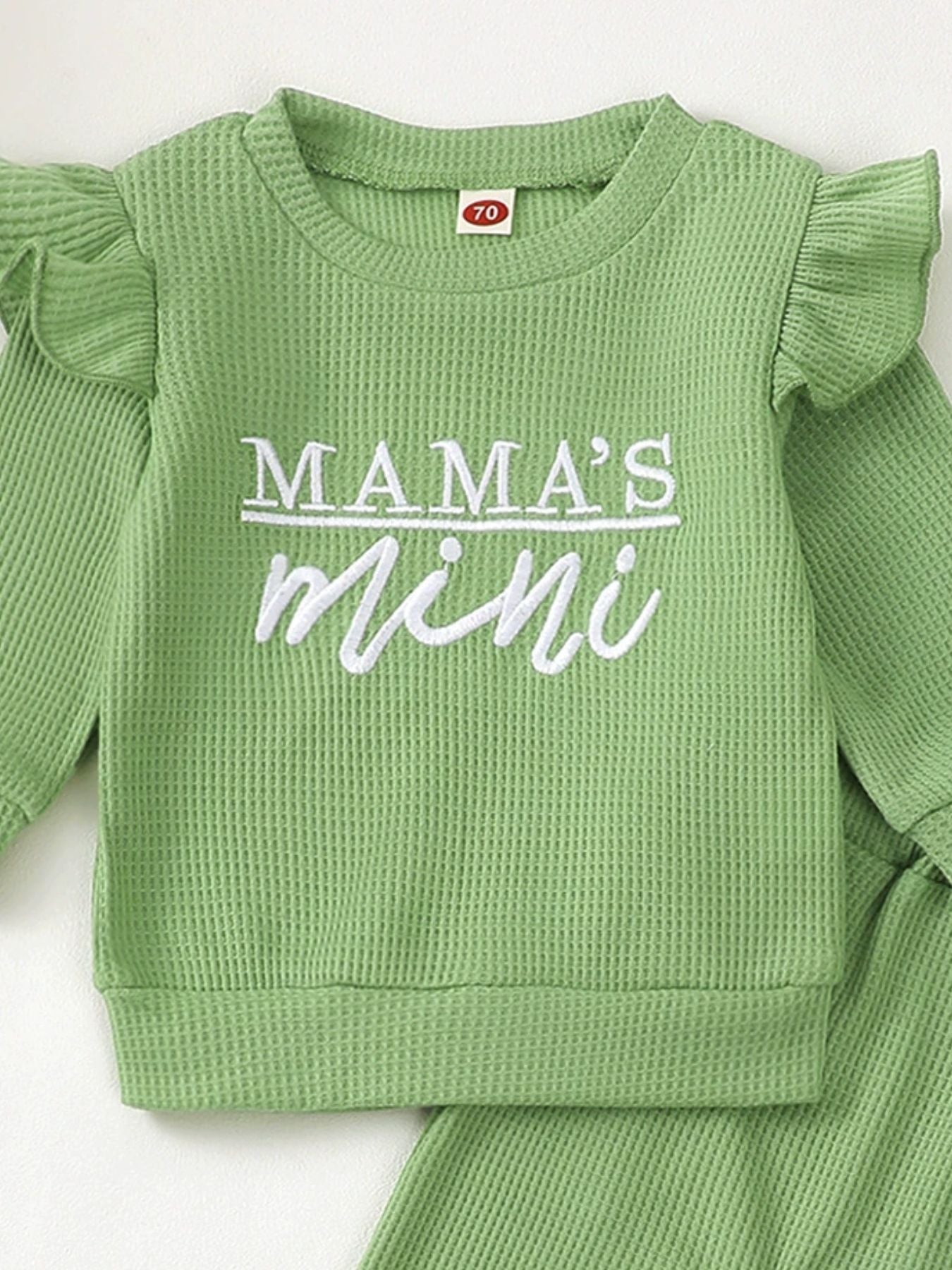 Children's Letter Ruffled Trim Top and Pants Set