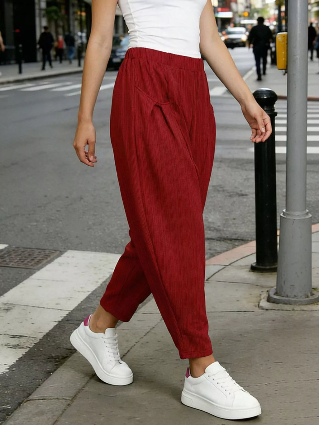 Plus Size Casual Elastic Waist Harem Pants