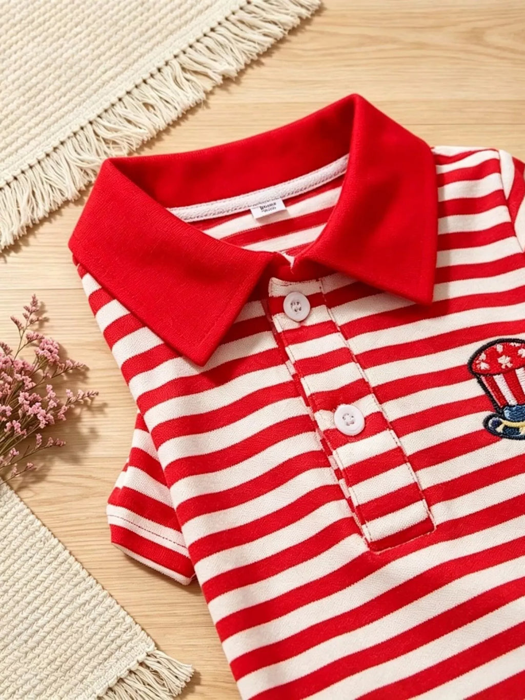 Children's Patriotic Striped Polo & Shorts Set
