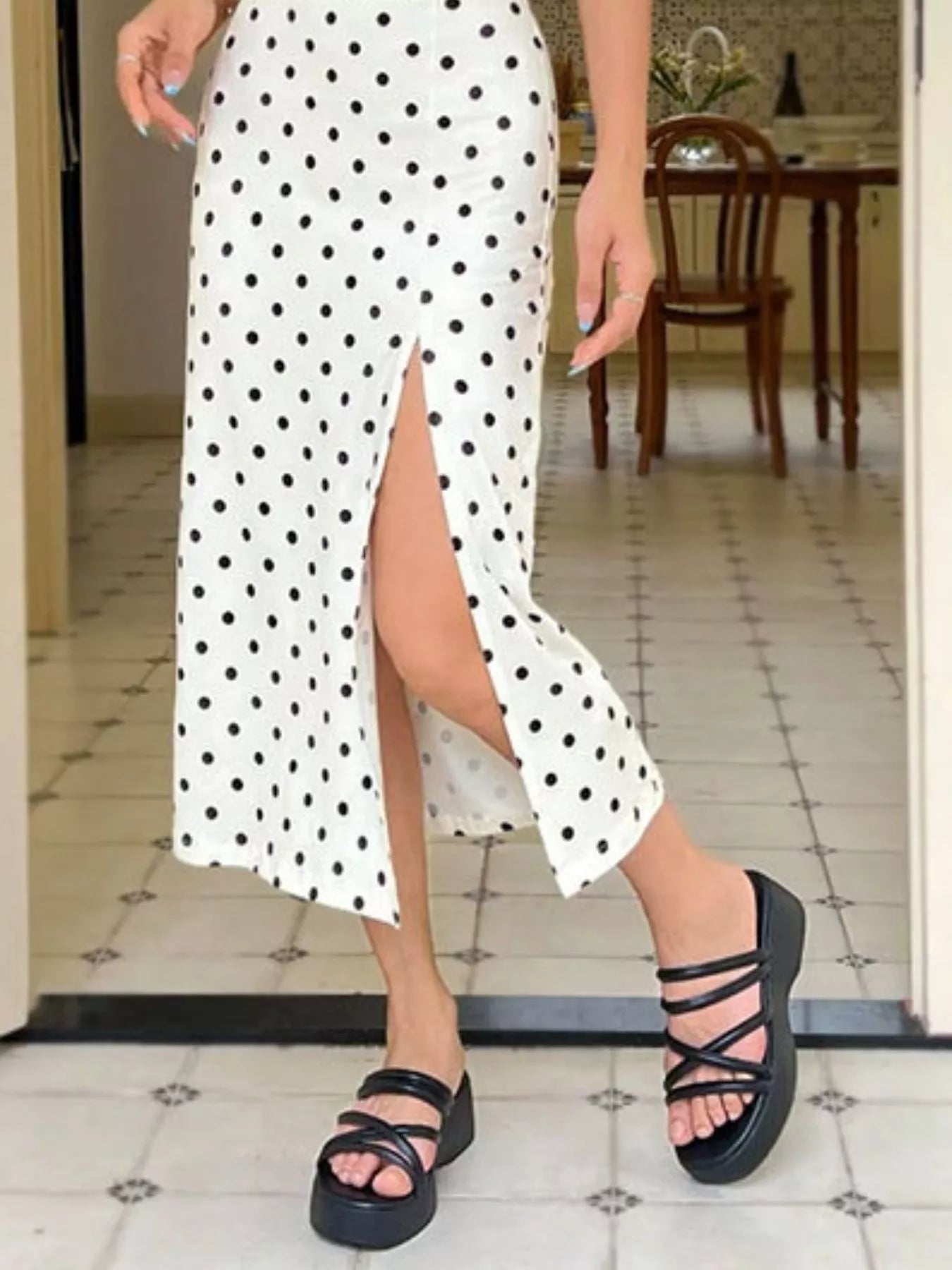 Slit Spaghetti Strap Midi Dress