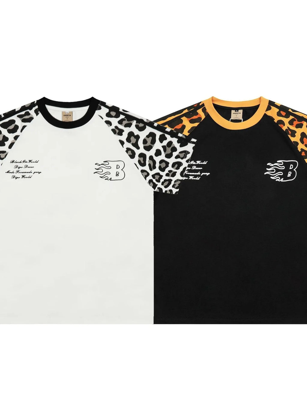 Men's Leopard Print Raglan Sleeve T-Shirt