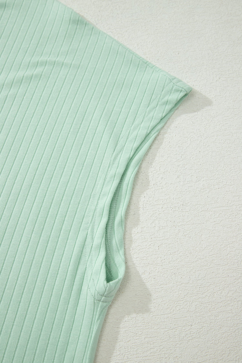 Plus Size Colorblock Ribbed Top & Drawstring Shorts Set