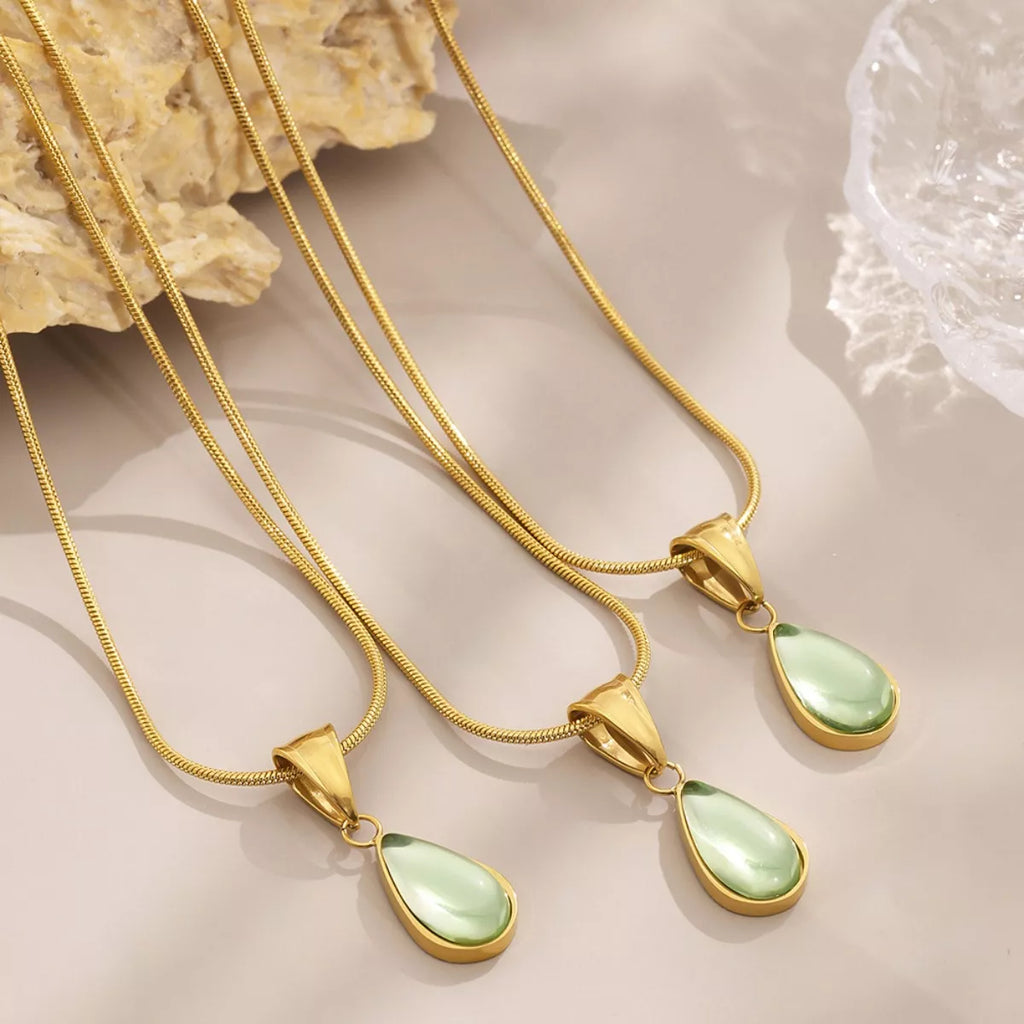 Stainless Steel Teardrop Necklace