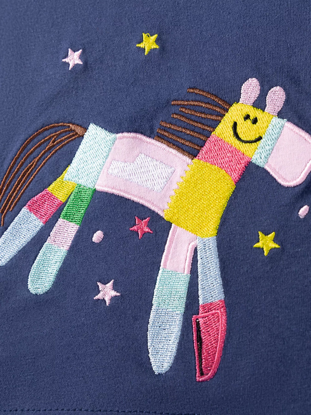 Children's Horse Embroidered Peter Pan Collar Dress