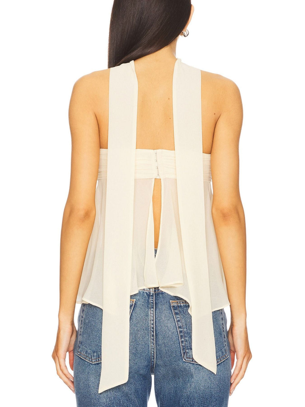 Sheer Tube Top with Scarf