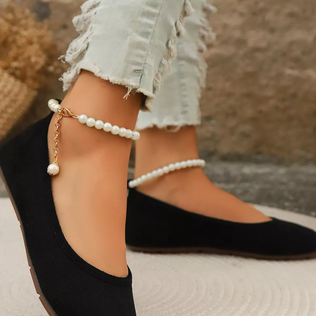 Pearl Ankle Strap Slip-Ons