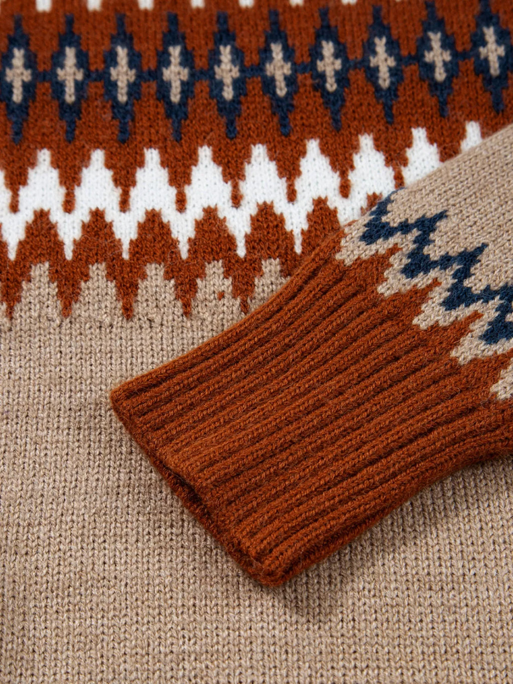 Color Block Crew Neck Sweater