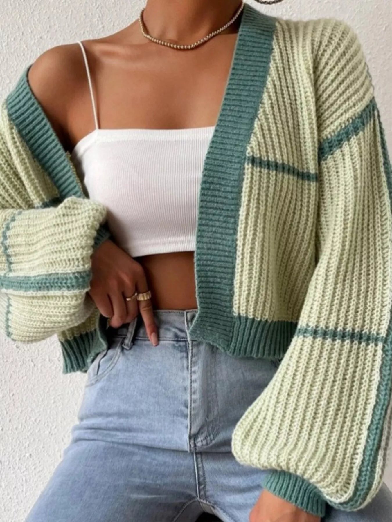 Open Front Long Sleeve Cardigan