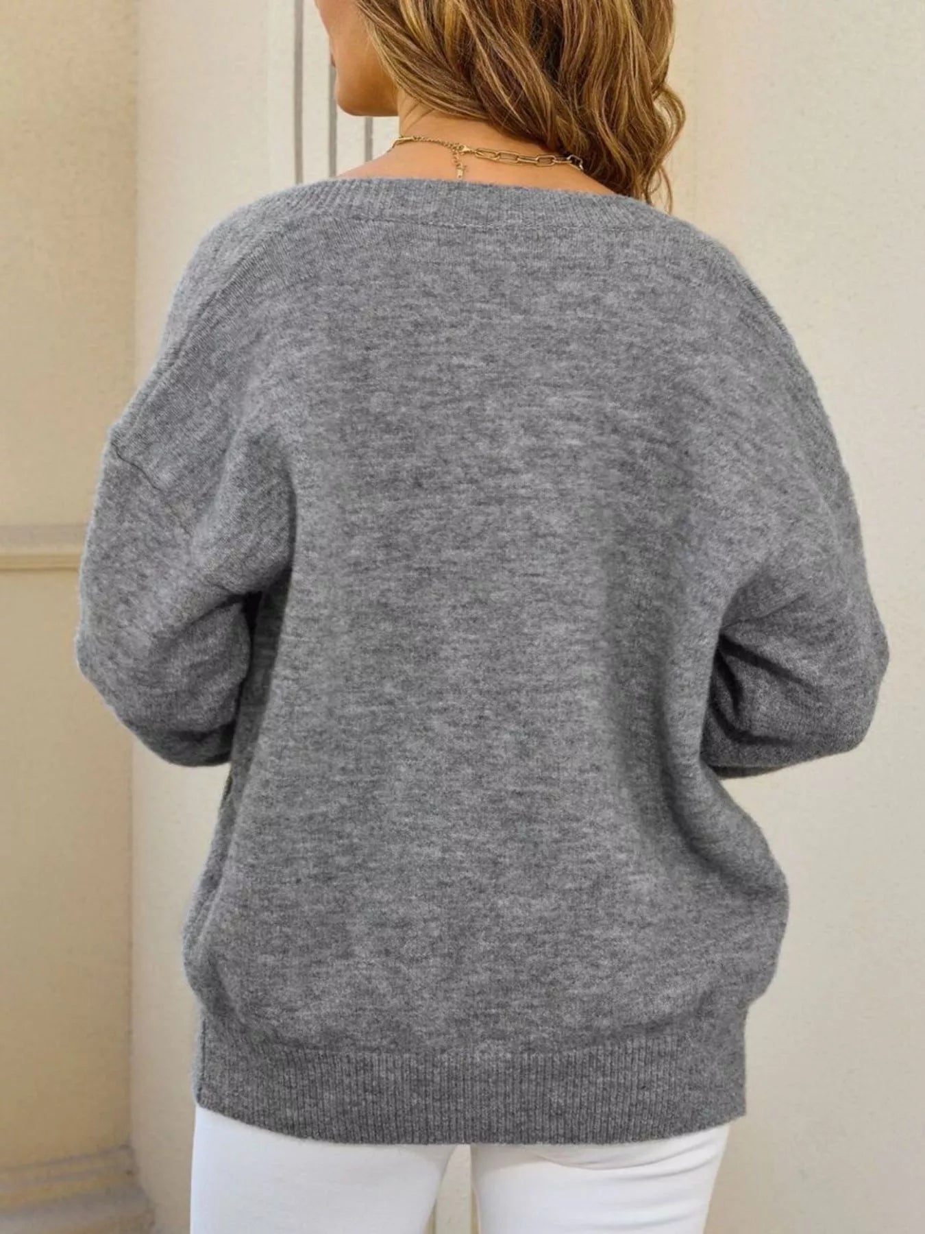 Casual Button-Down Knit Cardigan