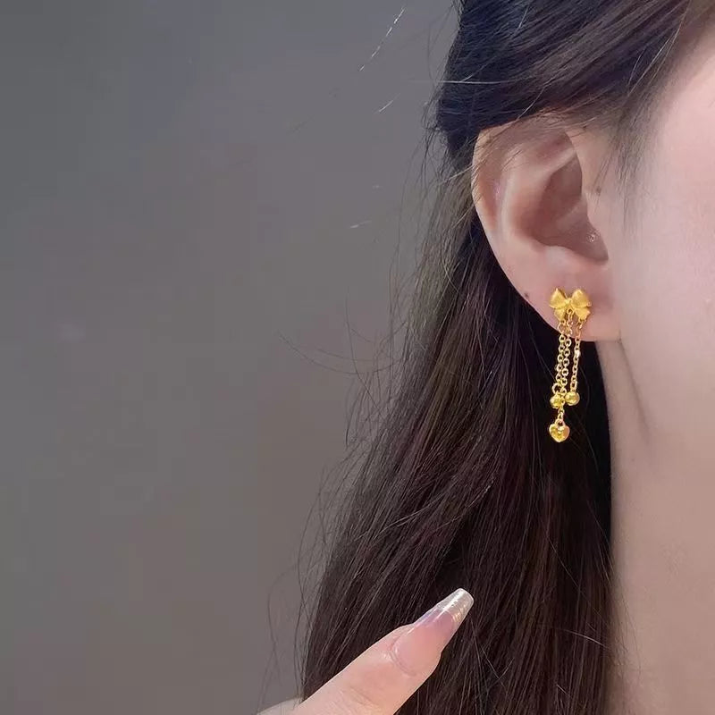 Bowknot Tassel Drop Earrings