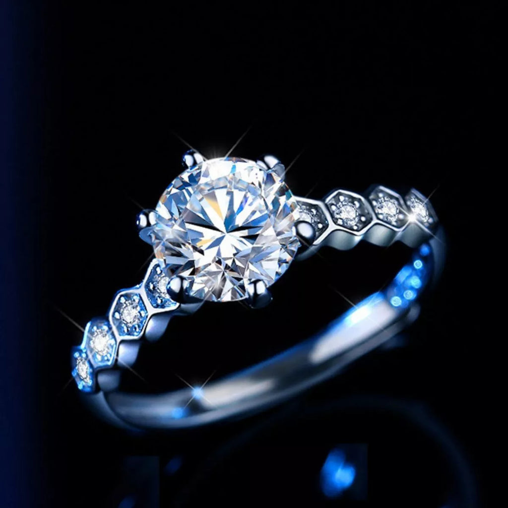 1 Carat Moissanite 925 Sterling Silver Ring