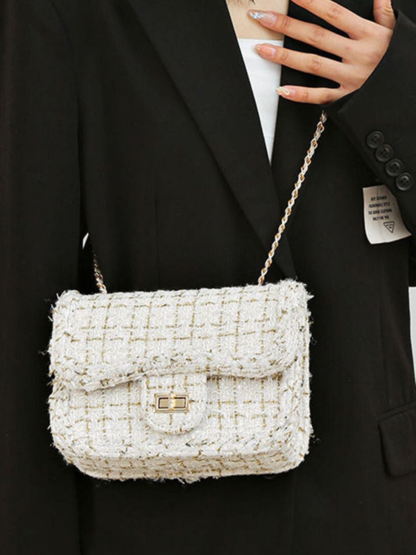 Tweed Chain Shoulder Bag