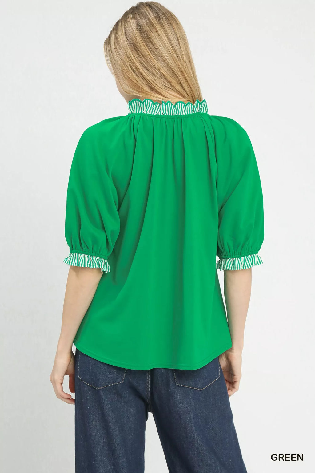 Umgee French Terry Collared Top
