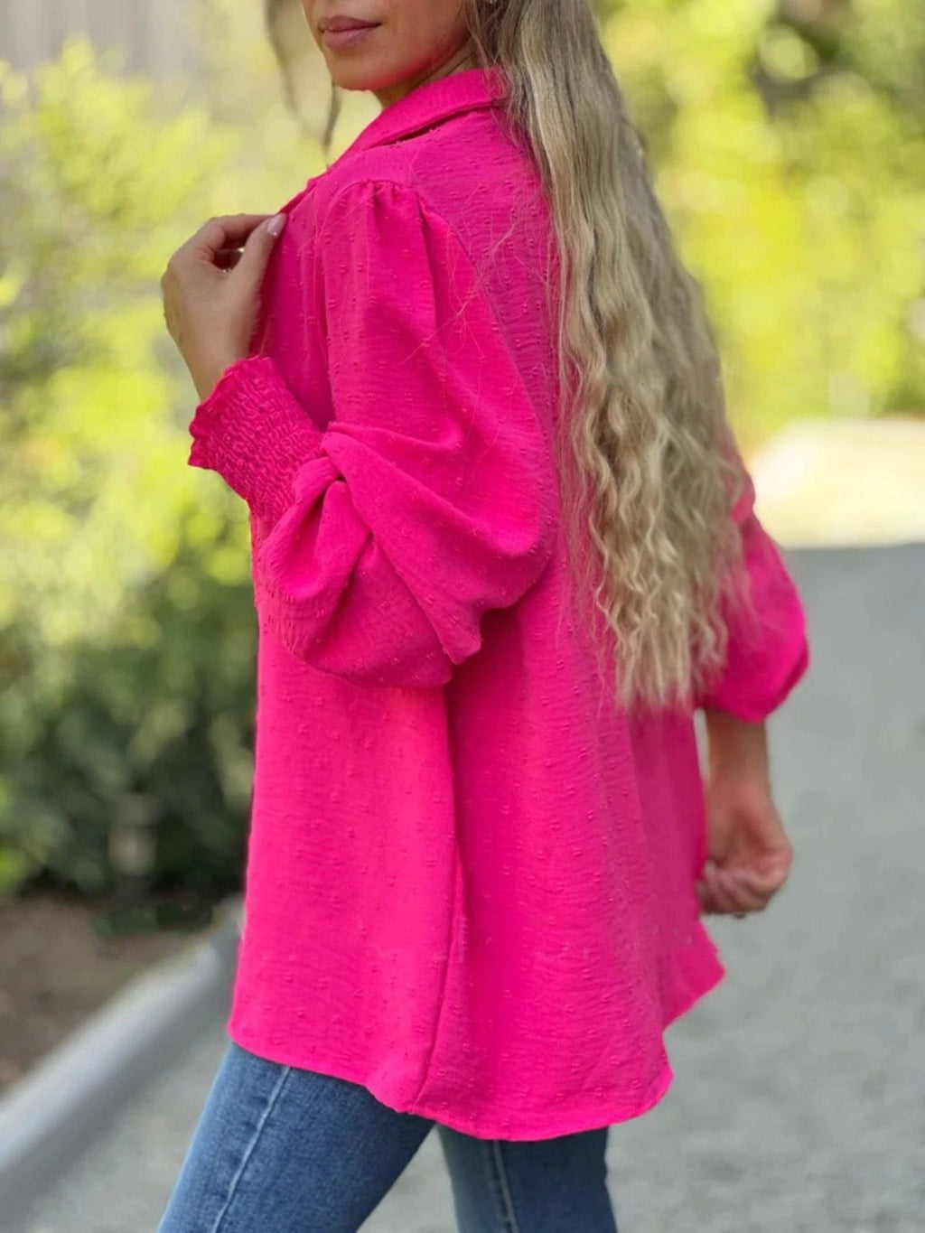 Swiss Dot Button Down Shirt