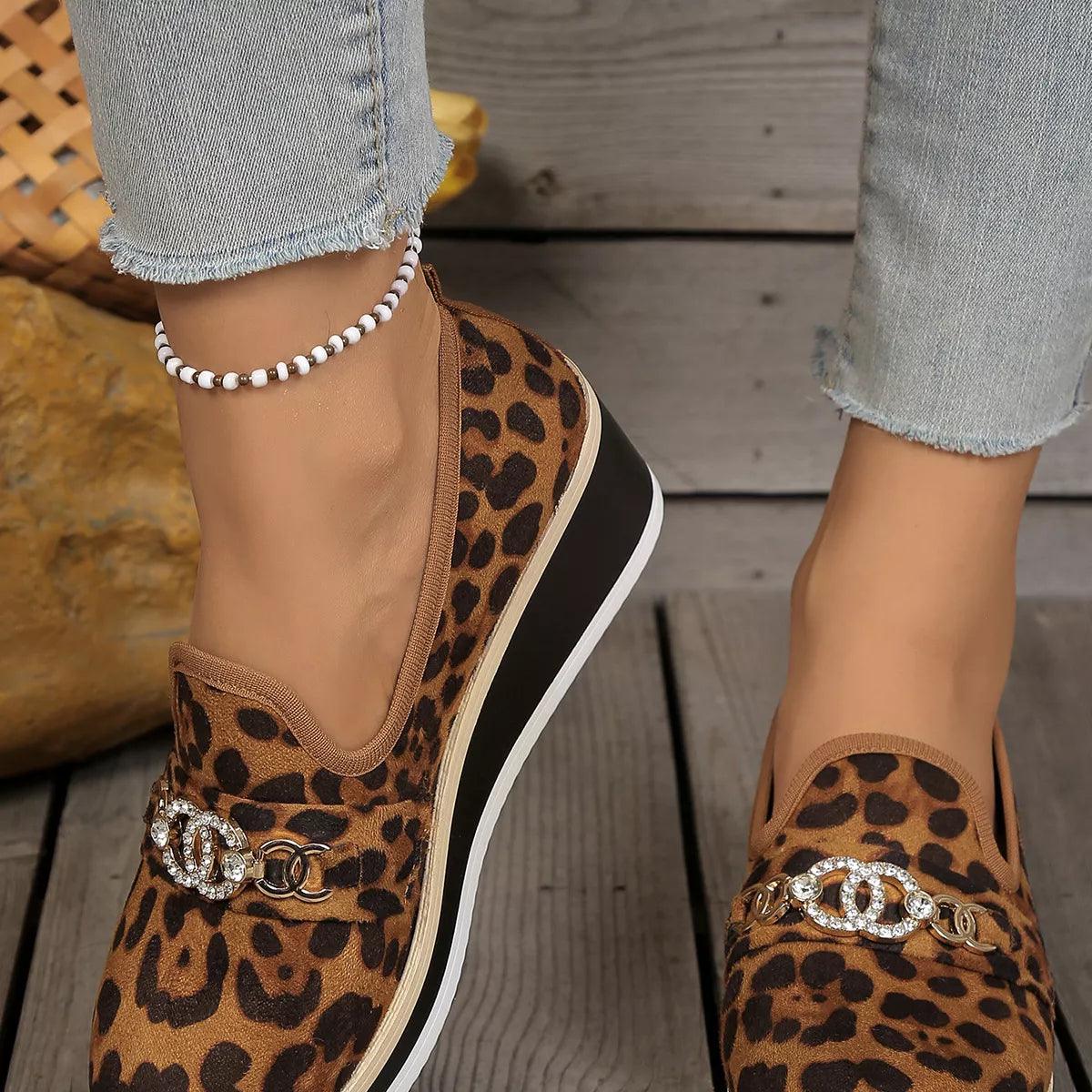 Leopard Print Platform Loafers