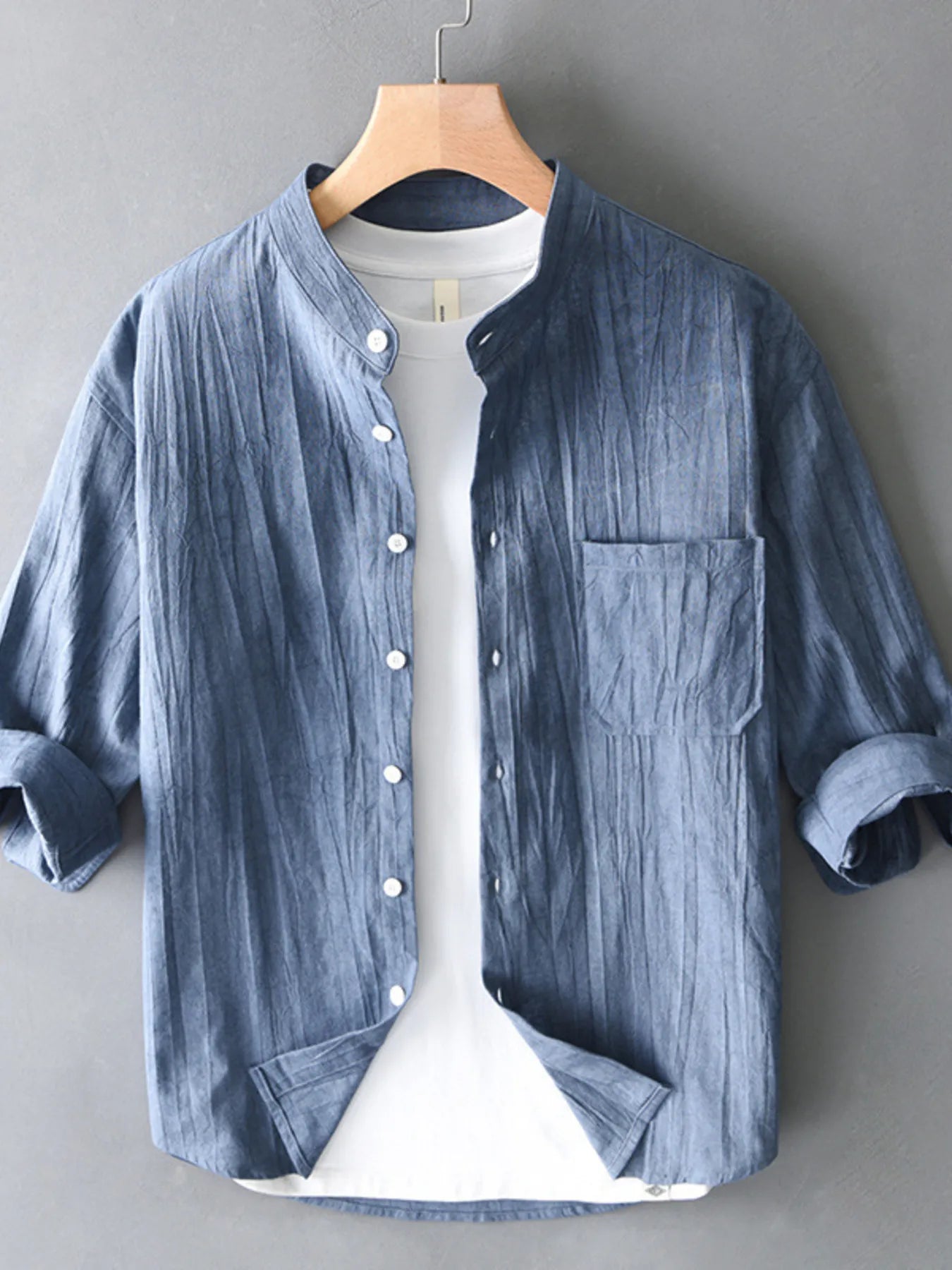 Men's Plus Size Button Up Long Sleeve Shirt