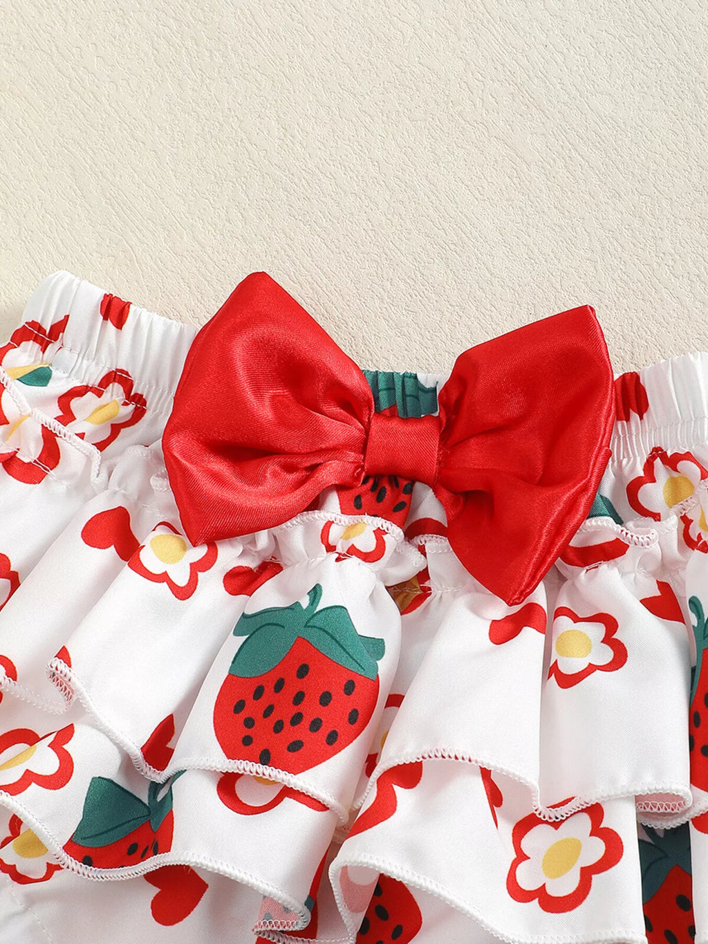 Children's Strawberry Print Cami and Skort Set with Hat
