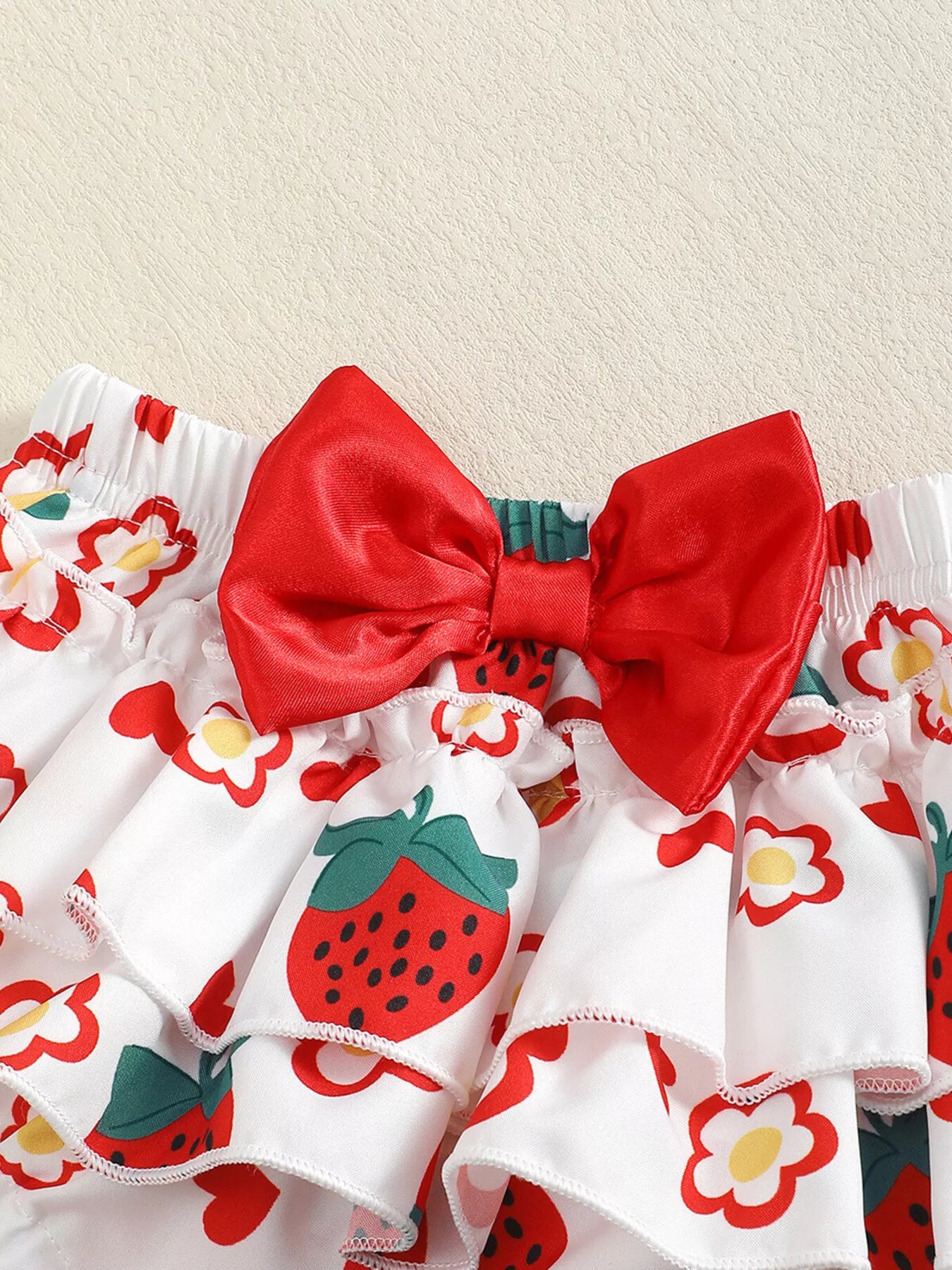 Children's Strawberry Print Cami and Skort Set with Hat