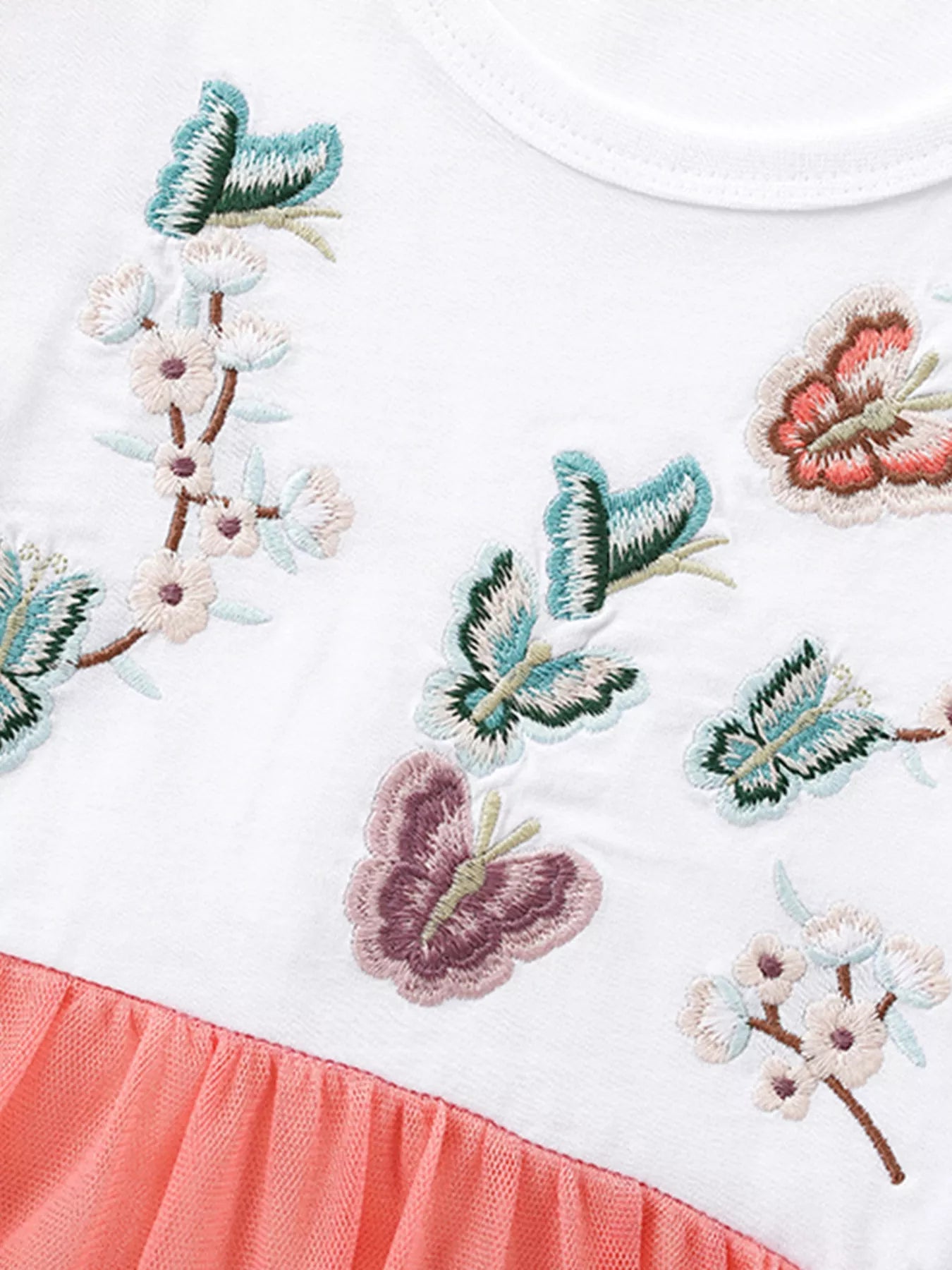 Children's Butterfly Embroidered Tulle Dress