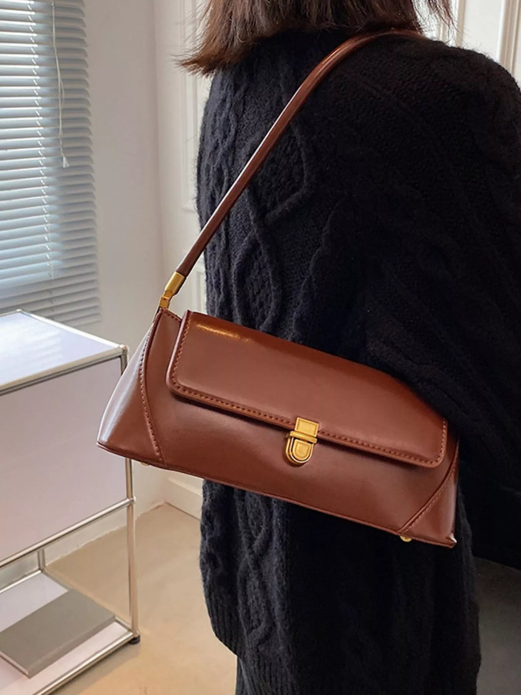Leather Flap Shoulder Bag
