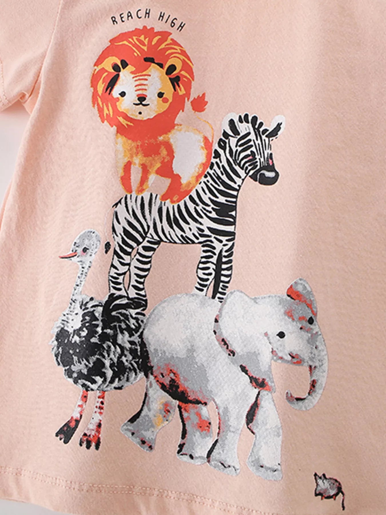 Children's Cute Animal Graphic Crew Neck T-Shirt