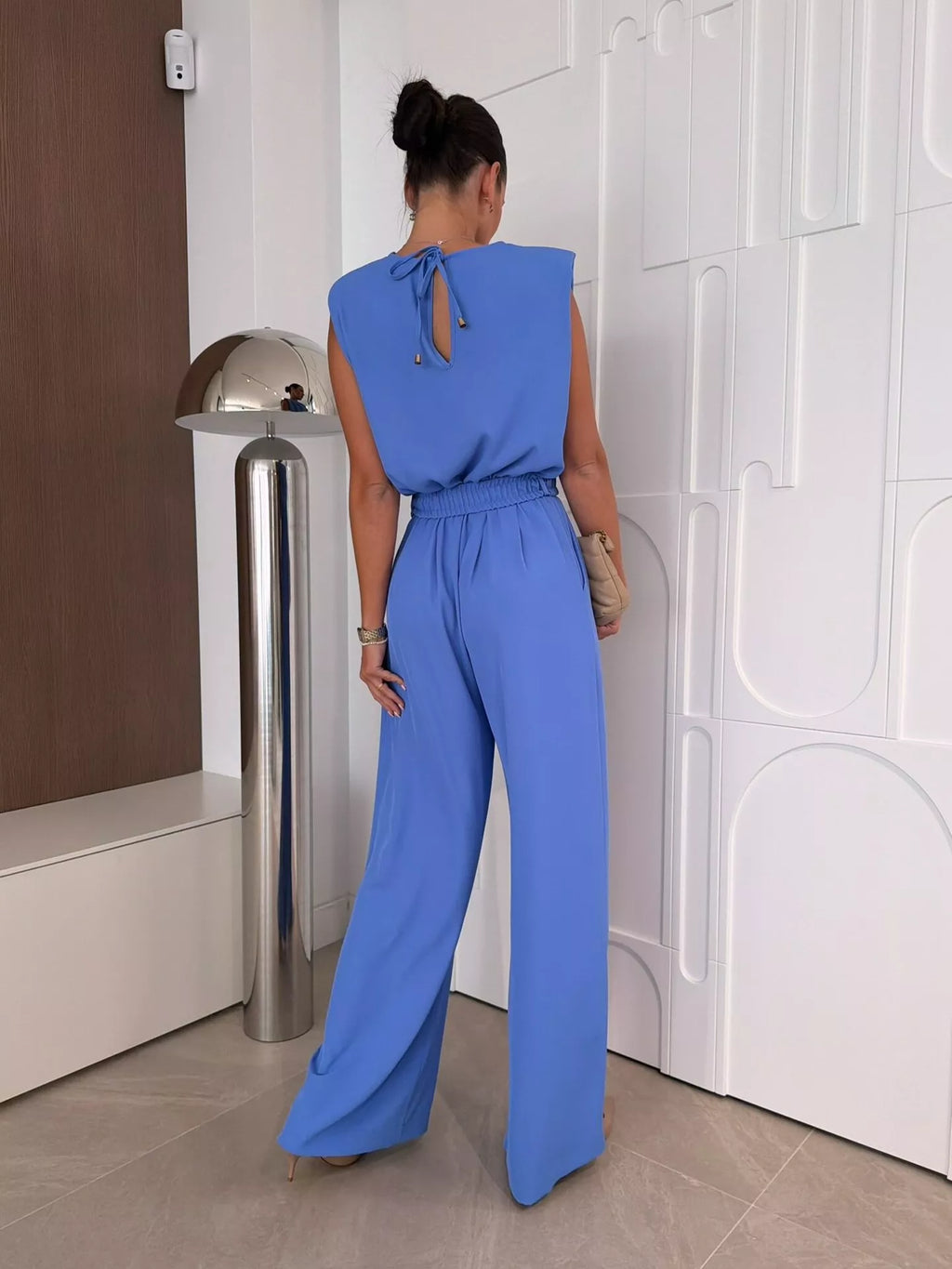 Cowl Neck Wide-Leg Jumpsuit