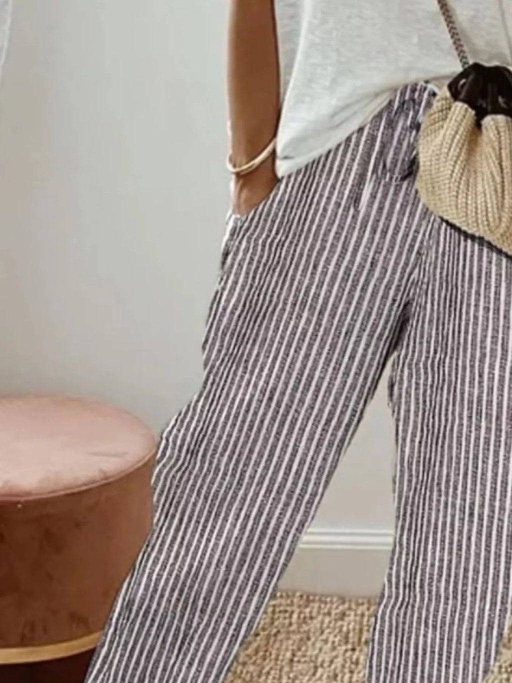 Striped Cropped Pants