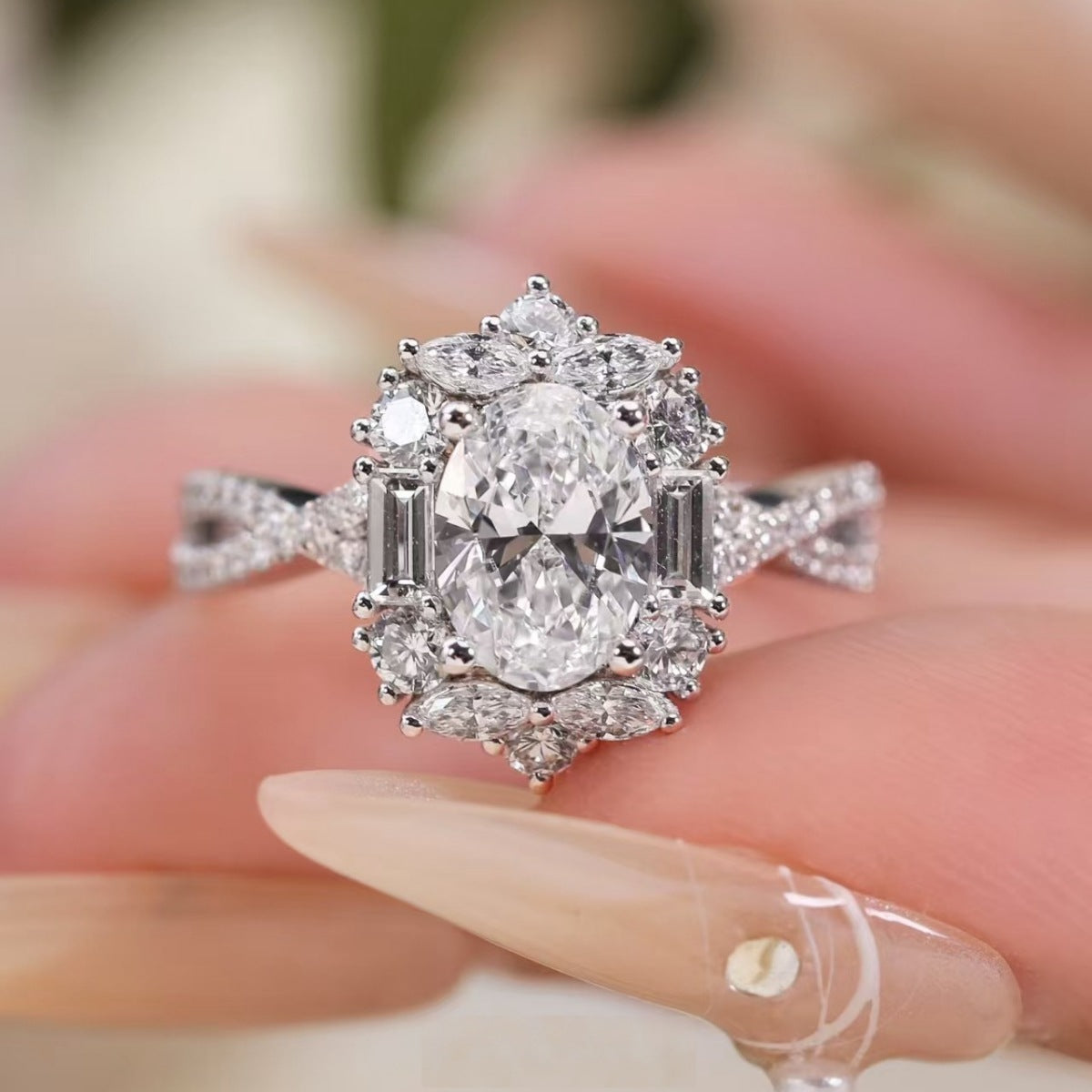 1 Carat Moissanite 925 Sterling Silver Ring