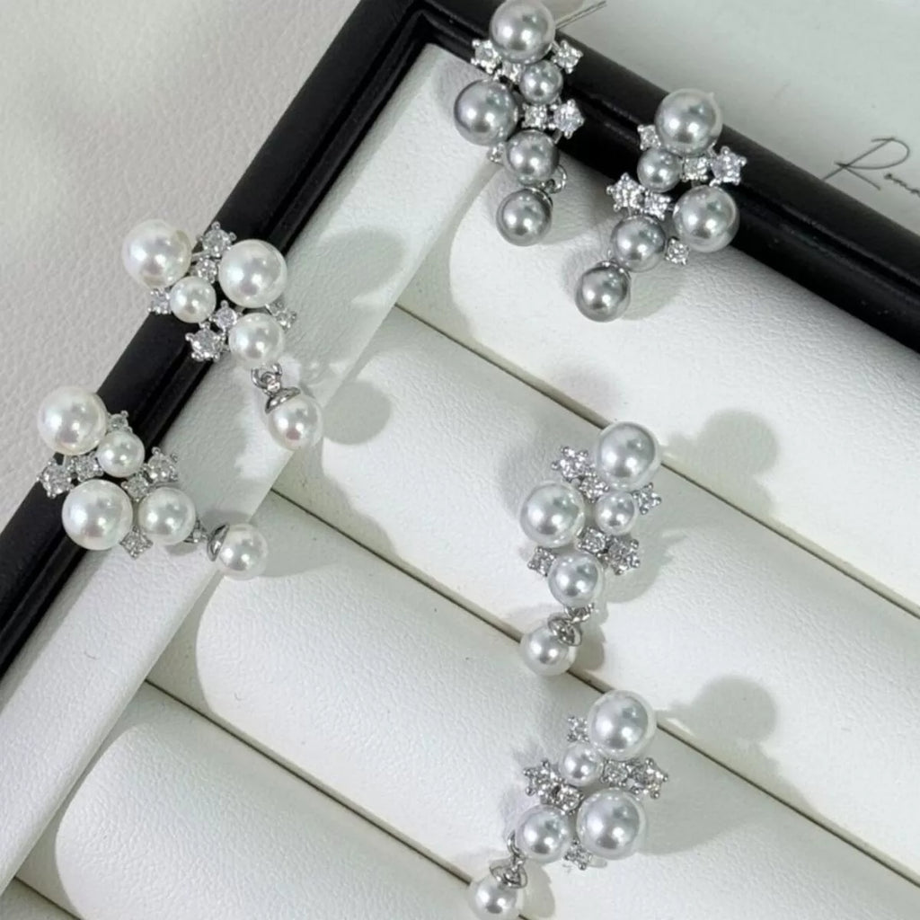 Pearl Cluster Earrings