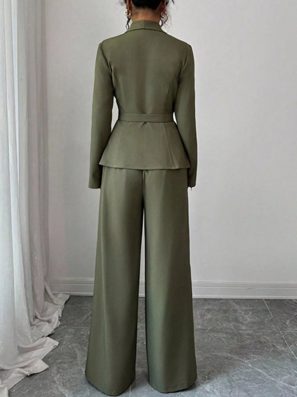 One Button Blazer and Pants Set