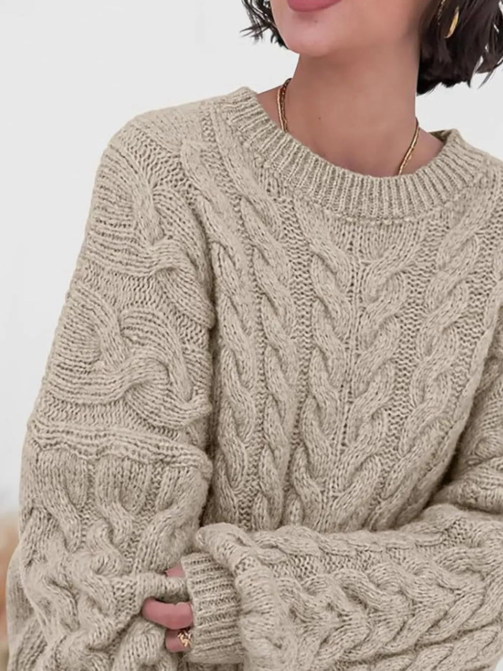 Cable Knit Long Sleeve Sweater