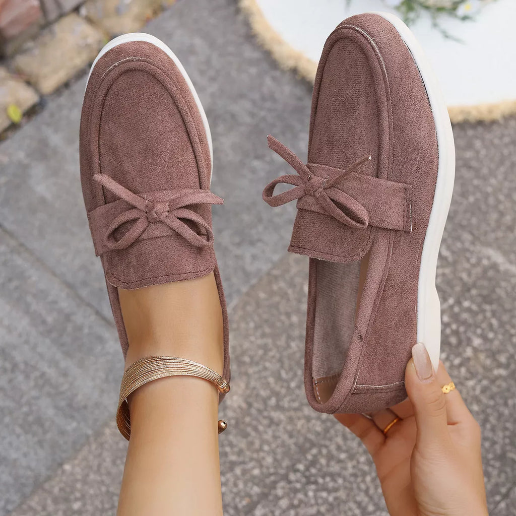 Bow Round Toe Slip-Ons
