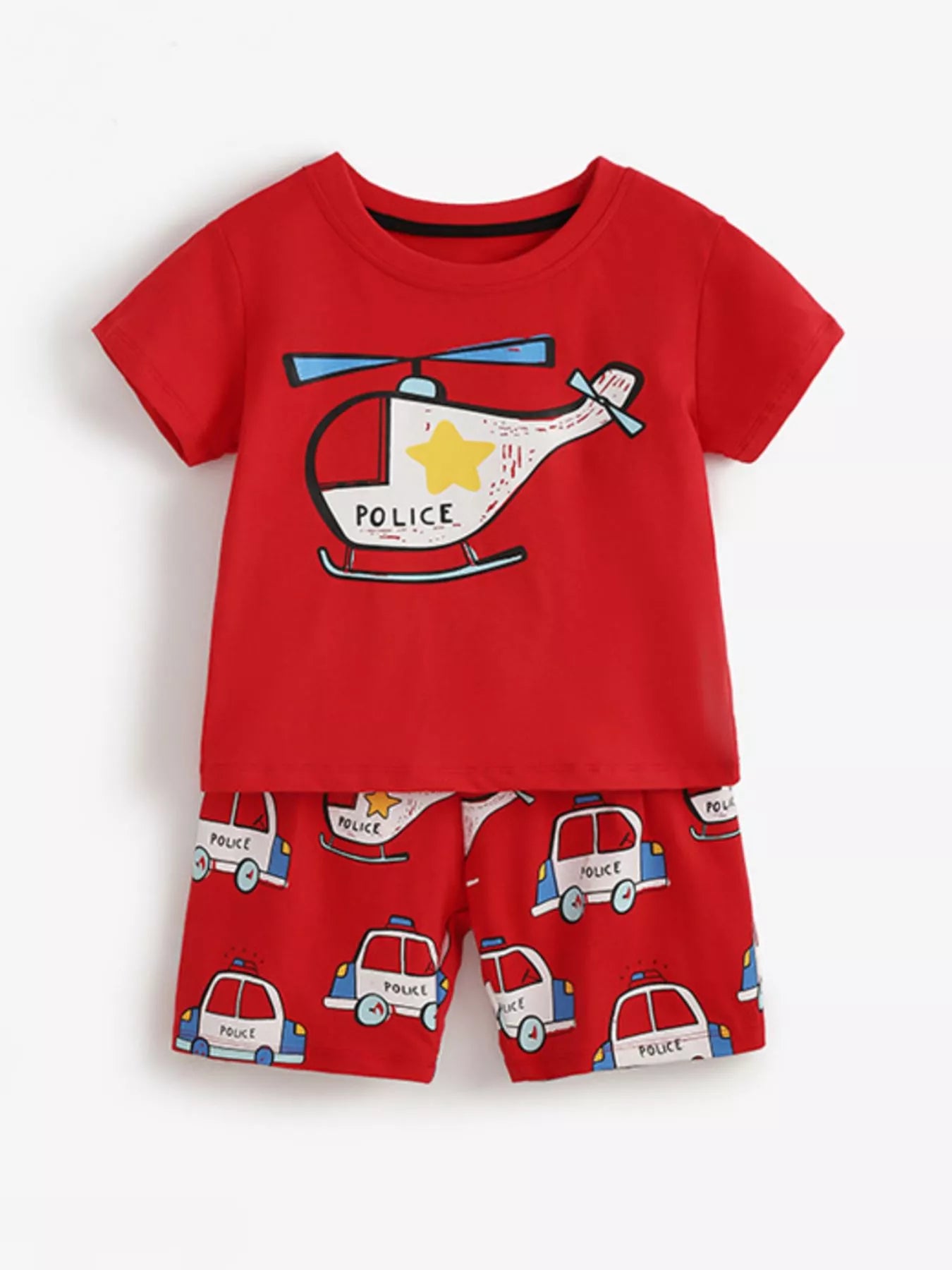 Children's Helicopter Graphic Tee and Shorts Set