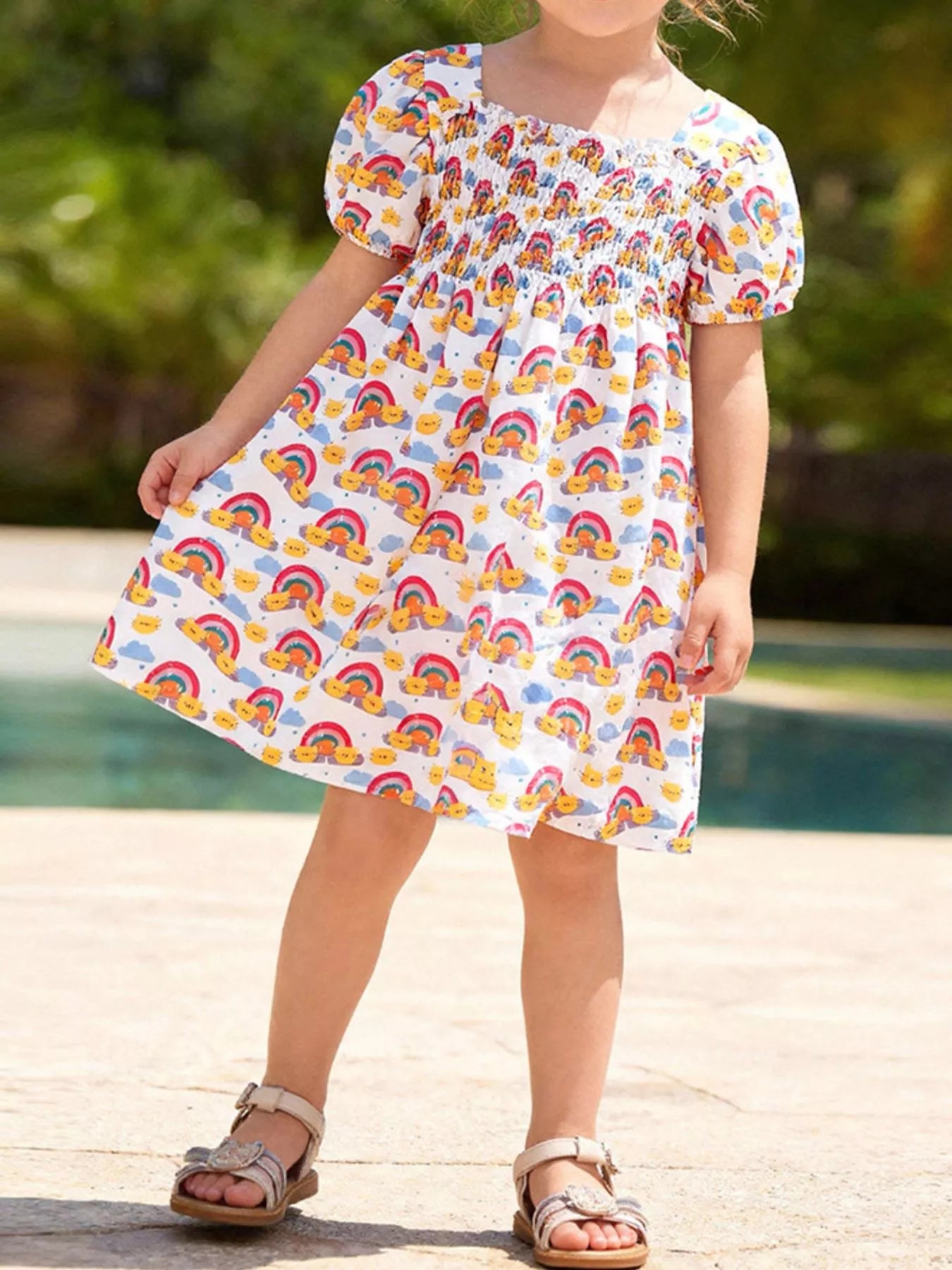Children's Smocked Puff Sleeve Dress
