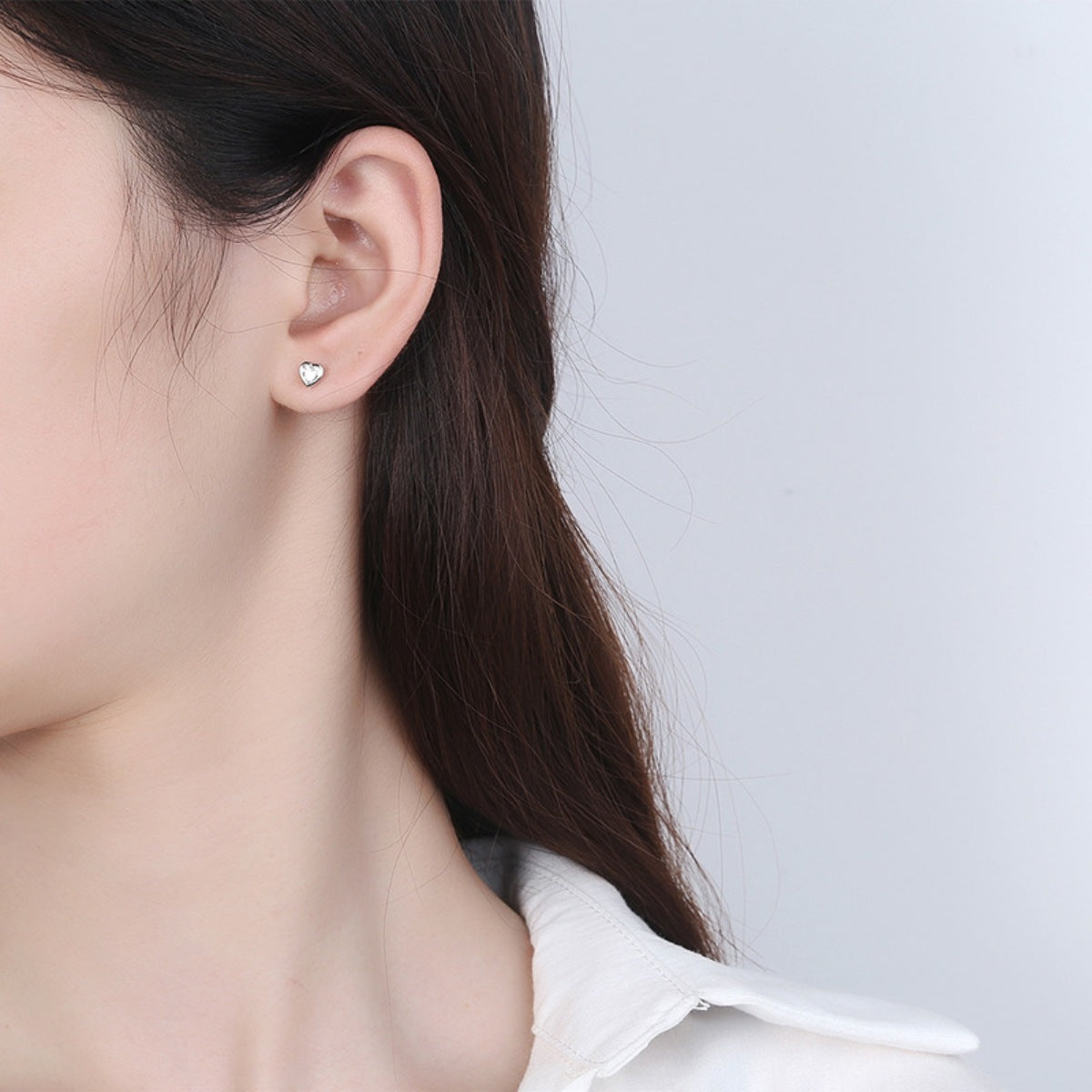 Heart-Shaped Stud Earrings