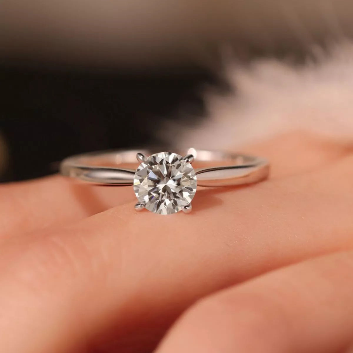 1 Carat 925 Sterling Silver Moissanite Ring