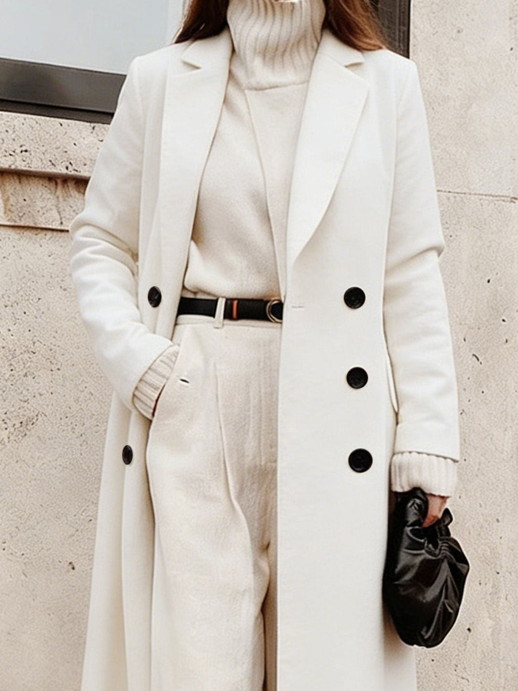 Double-Breasted Longline Overcoat